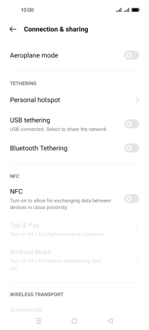 Press Personal hotspot.