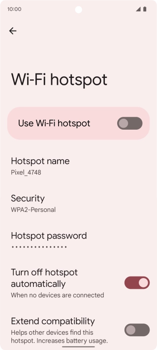 Press Hotspot name. Press Hotspot name.