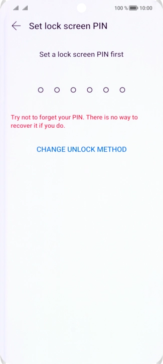 Press CHANGE UNLOCK METHOD. Press CHANGE UNLOCK METHOD.