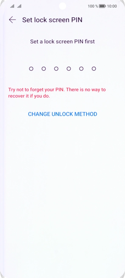 Press CHANGE UNLOCK METHOD. Press CHANGE UNLOCK METHOD.