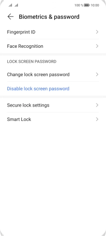 Press Disable lock screen password. Press Disable lock screen password.