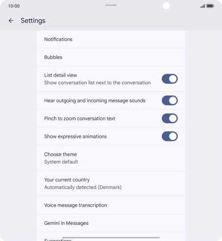 Press Gemini in Messages. Press Gemini in Messages.