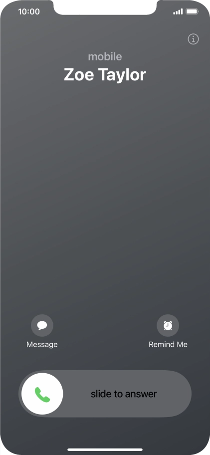 Press and drag the accept call icon right. Press and drag the accept call icon right.