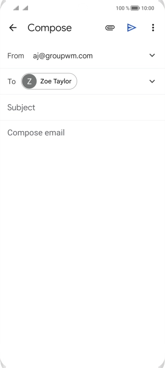Press Subject and key in a subject.
