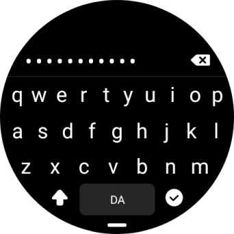 Key in the password for the Wi-Fi network and press the confirm icon. Key in the password for the Wi-Fi network and press the confirm icon.