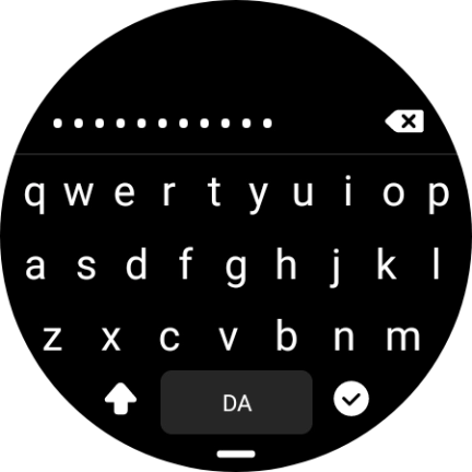 Key in the password for the Wi-Fi network and press the confirm icon. Key in the password for the Wi-Fi network and press the confirm icon.