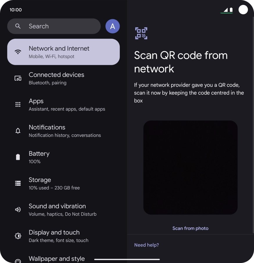 Place the QR code you've received inside the phone camera frame to scan the code.  If you’ve deleted your eSIM, you can re-add it using your existing QR code. If you’re having problems, see our FAQ.