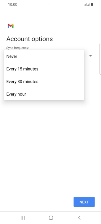 Press the required setting. Press the required setting.