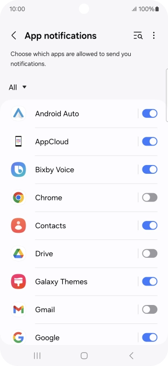 Press the drop down list.