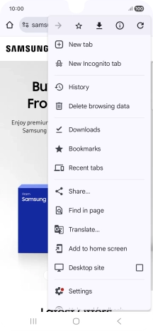 Press Settings.