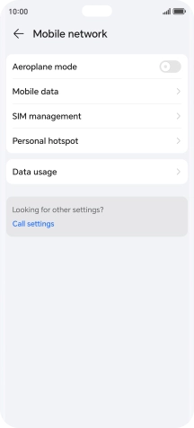 Press Mobile data. Press Mobile data.