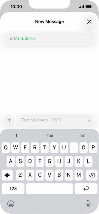 Press the microphone icon and say the required text.
