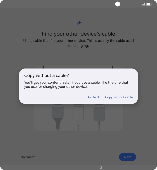 Press Copy without cable. Press Copy without cable.