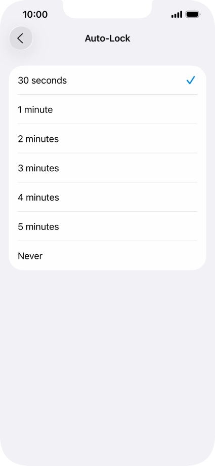 Press the required setting. Press the required setting.