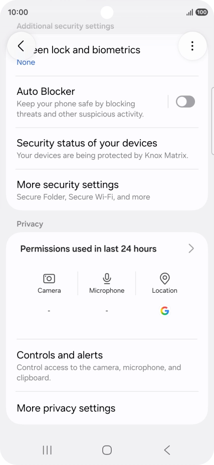 Press More security settings. Press More security settings.