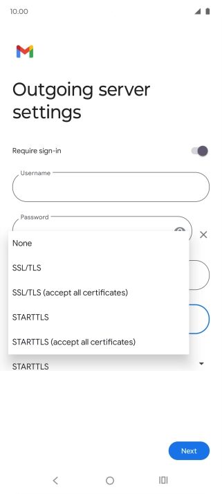 Press SSL/TLS.