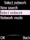 Select Select network and press the Left selection key. Your phone searches for networks within range.