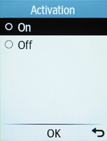 Select On to turn on the function. Select On to turn on the function.