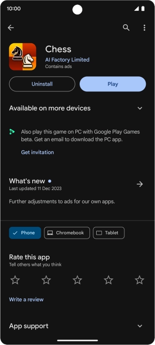 Press Uninstall.