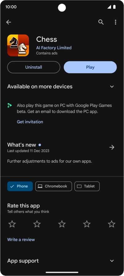 Press Uninstall.