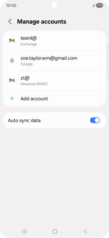 Press the required email account.