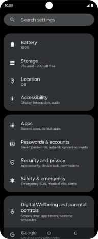 Press Passwords & accounts.