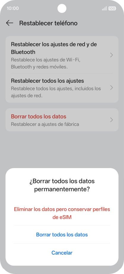 Pulsa el ajuste deseado.
