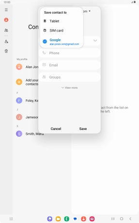 Press the required Google account.