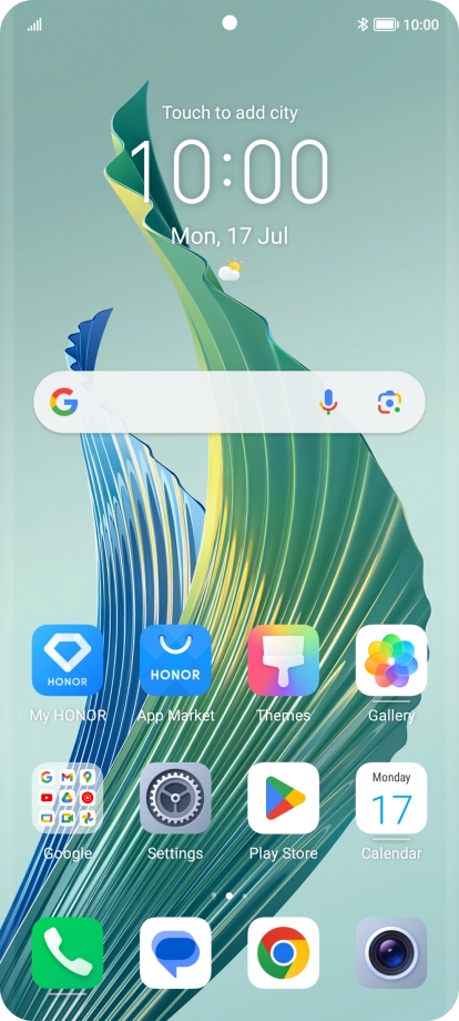 The Bluetooth icon shows that Bluetooth is turned on.