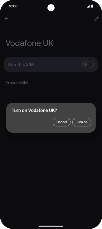 If you turn on use of the price plan, press Turn on.