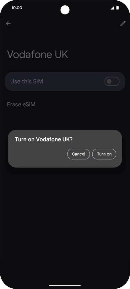 If you turn on use of the price plan, press Turn on.
