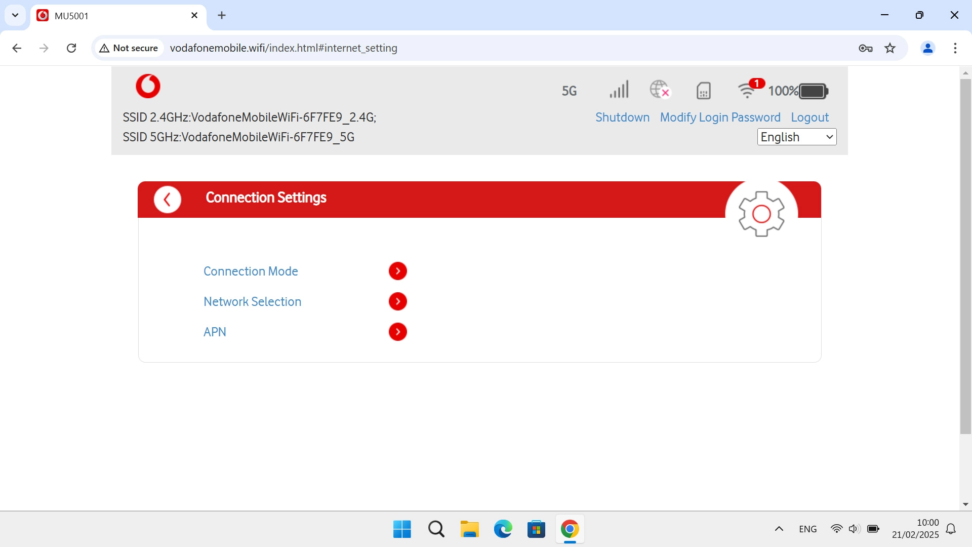 Click Network Selection.