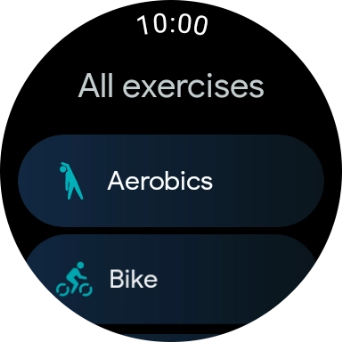 Press the required activity. Press the required activity.