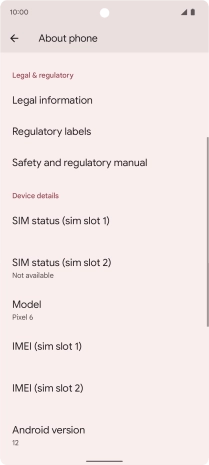Your phone's software version is displayed below Android version. Your phone's software version is displayed below Android version.