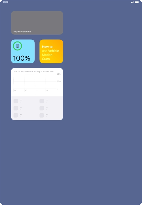 Slide your finger up or down on the screen to see more widgets.