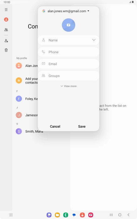 Press the address book drop down list.