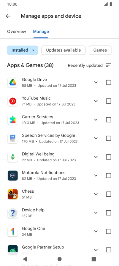 Press the required app. Press the required app.