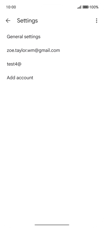 Press the required email account. Press the required email account.