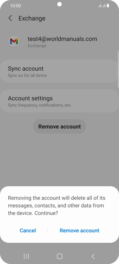 Press Remove account. Press Remove account.