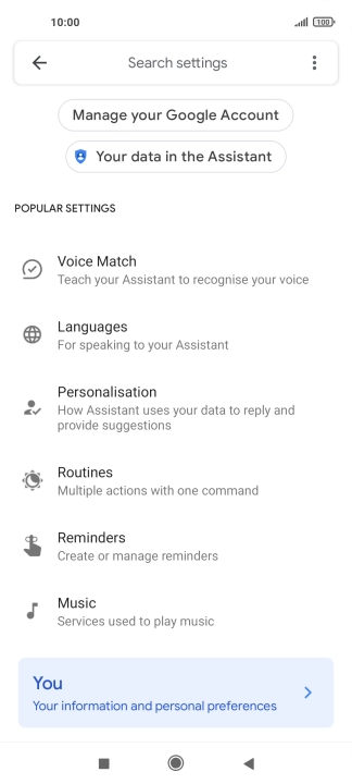 Press Voice Match.
