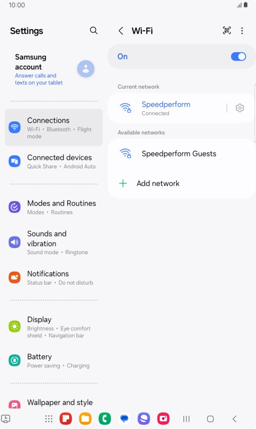 Press the settings icon next to the Wi-Fi network you're connected to. Press the settings icon next to the Wi-Fi network you're connected to.