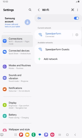 Press the settings icon next to the Wi-Fi network you're connected to. Press the settings icon next to the Wi-Fi network you're connected to.
