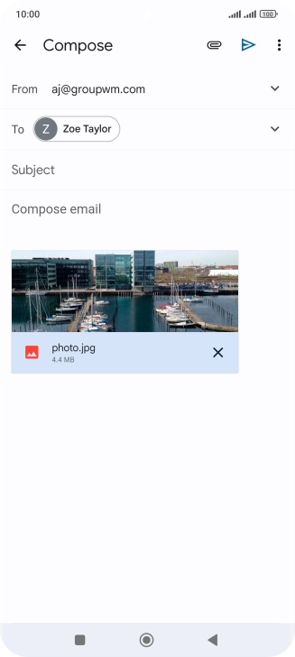 Press Subject and write the subject of your email message. Press Subject and write the subject of your email message.