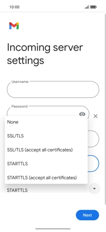 Press SSL/TLS. Press SSL/TLS.