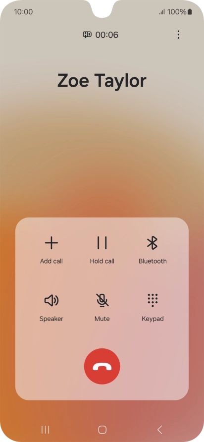 Press the end call icon. Press the end call icon.