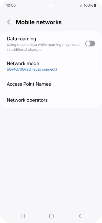 Press Network mode.