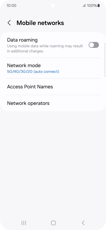 Press Network mode.