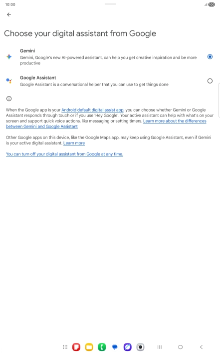Press the required voice control assistant. Press the required voice control assistant.