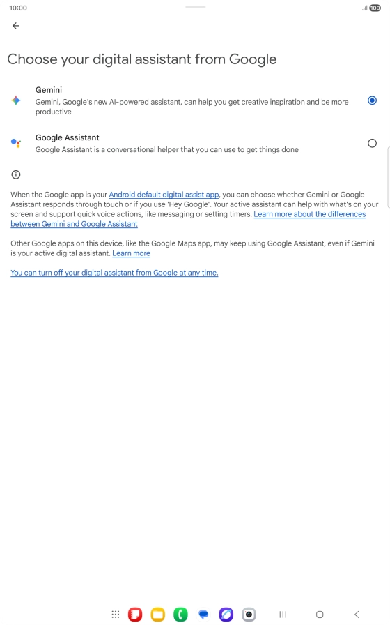 Press the required voice control assistant. Press the required voice control assistant.