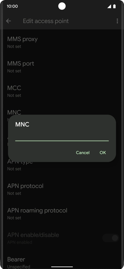 Key in 15 and press OK.